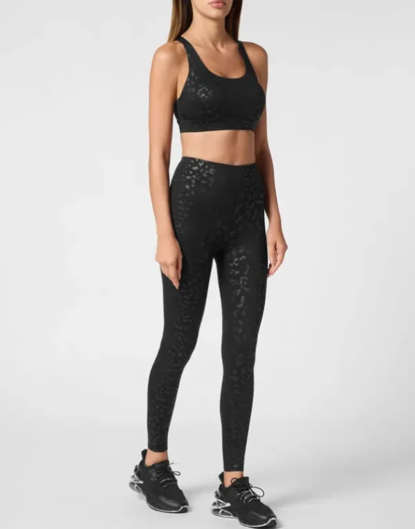 Online Black Leopard Sport Bra Damen Sportbekleidung