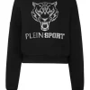 Clearance Cropped Hoodie Sweatjacket Tiger Damen Sportbekleidung