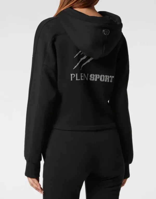 Outlet Cropped Hoodie Sweatjacket Scratch Damen Sportbekleidung