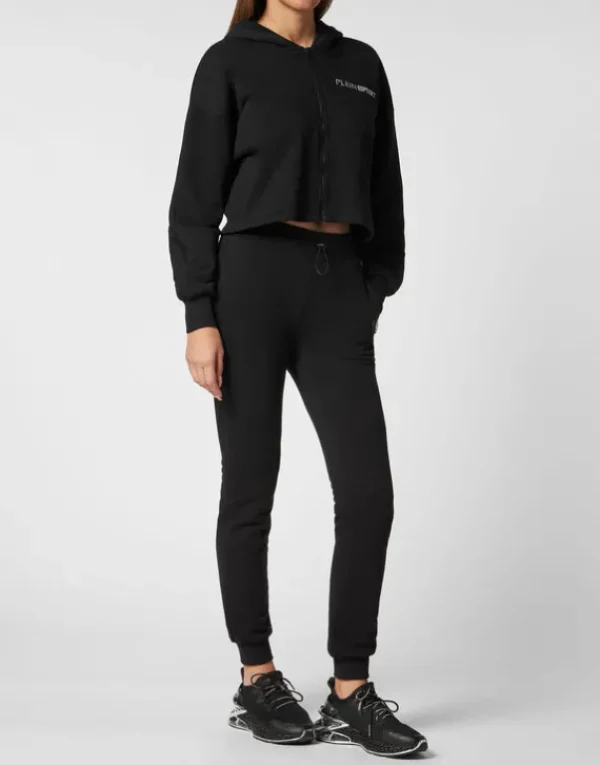 Outlet Cropped Hoodie Sweatjacket Scratch Damen Sportbekleidung