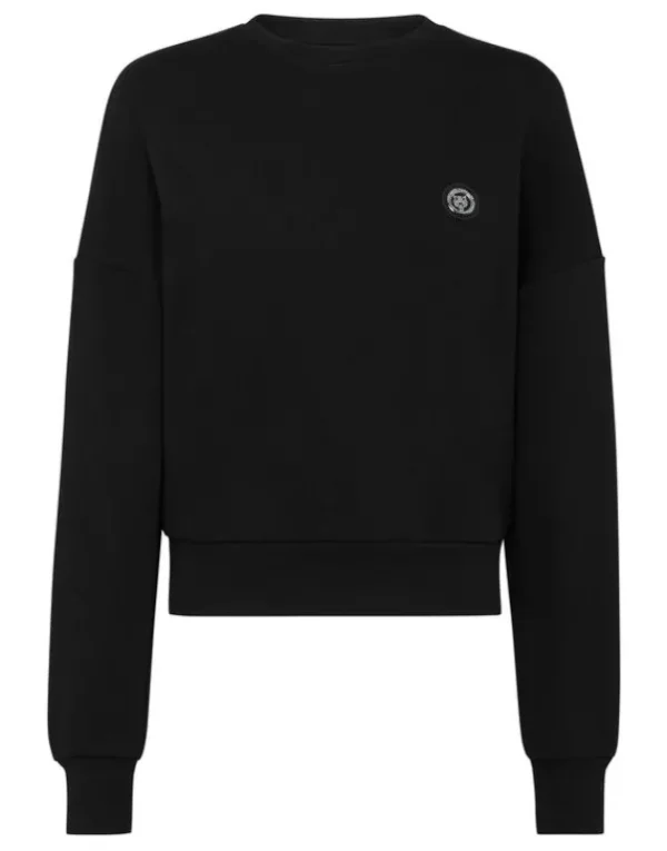 New Cropped Sweatshirt LS Glitter Damen Sportbekleidung