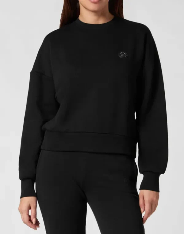 New Cropped Sweatshirt LS Glitter Damen Sportbekleidung