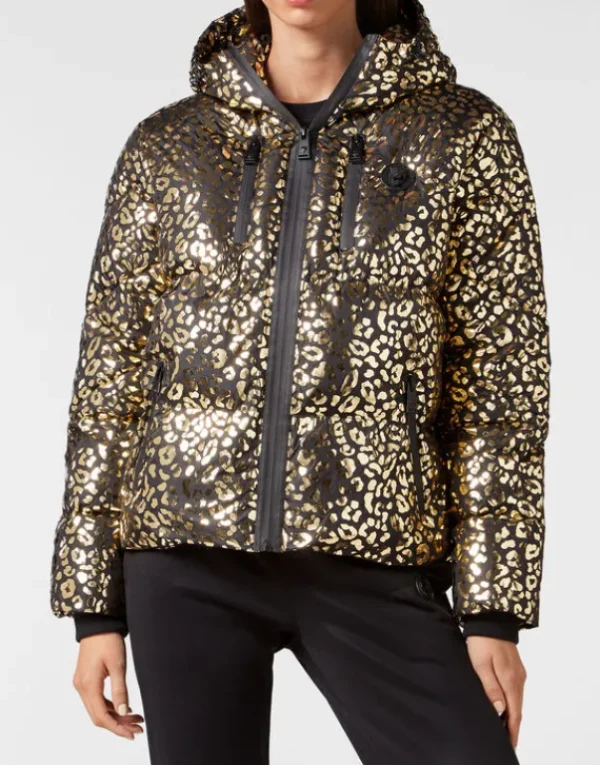 Online Nylon Puffer Jacket Leopard Damen Jacken