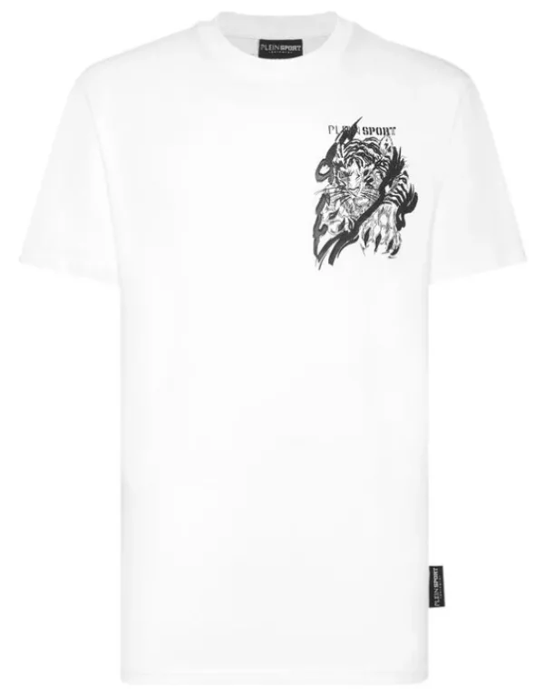 Clearance Plein Sport Cotton T-shirt Round Neck SS Tiger Herren T-shirt