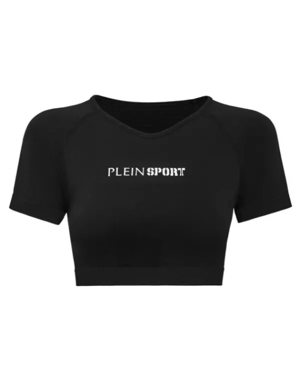 New Seamless Cropped T-shirt V-Neck SS Logo Damen T-shirts & Poloshirts