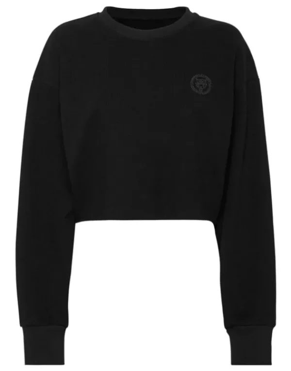 Best Sponge Cropped Sweatshirt Round Neck LS Damen Sportbekleidung